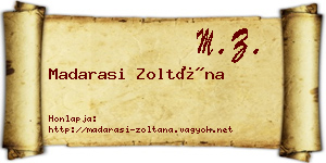 Madarasi Zoltána névjegykártya